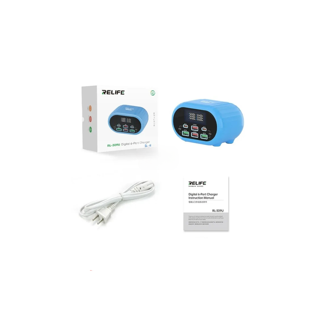 MOBILE CHARGE RELIFE RL-309U-BLUE 6USB (شاحن)