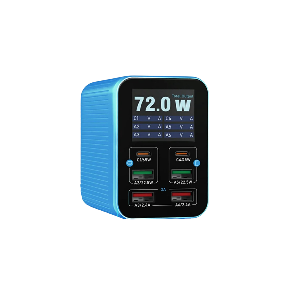MOBILE CHARGE RELIFE RL-Q4-BLUE 6USB (شاحن)