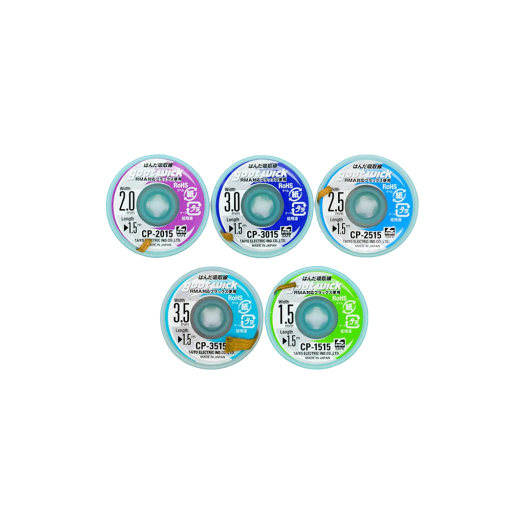 DESOLDERING WICK GOOT WICK 1.5MM/2.0MM/2.5MM/3.0MM/3.5MM (شيلد)