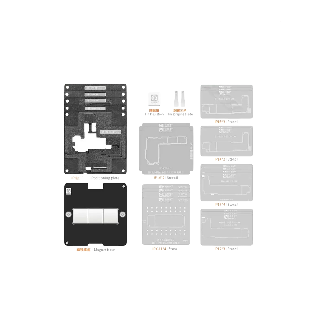STENCIL AMAOE IPHONE X-16 28IN1 (شبلنه طبقات)