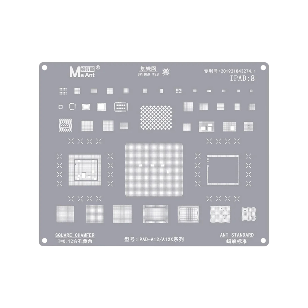 STENCIL MA ANT IPAD 8 A12 / A12X SERIES (شبلنه)