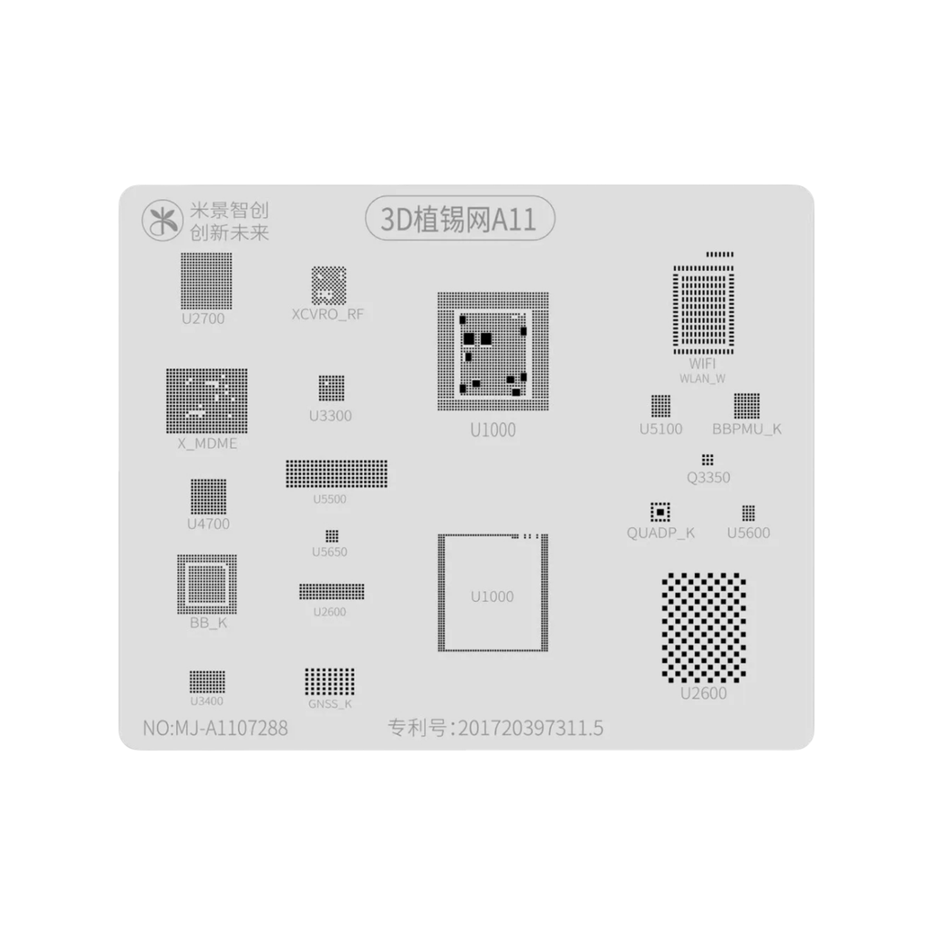 STENCIL MIJIN 3D A11 IPHONE 8 / 8 PLUS / X (شبلنه)