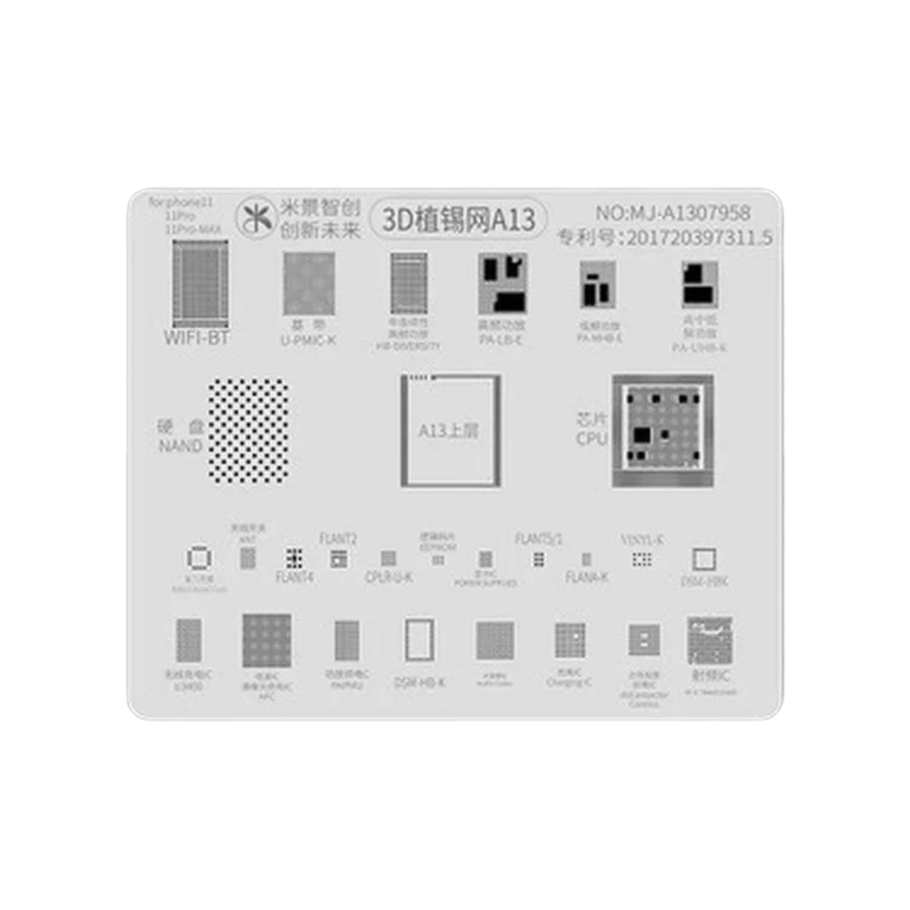 STENCIL MIJIN 3D A13 IPHONE 11 SERIES (شبلنه)