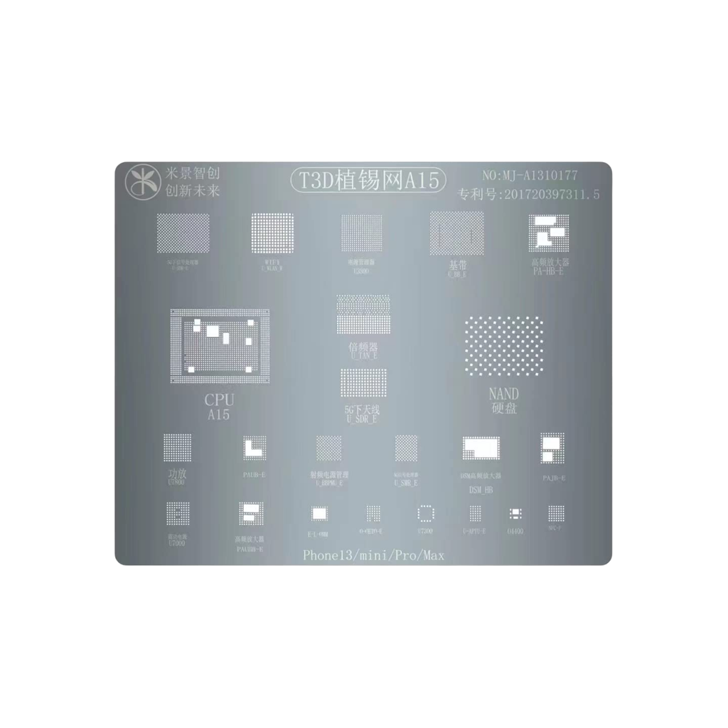 STENCIL MIJIN 3D A15 IP13 SERIES (شبلنه)