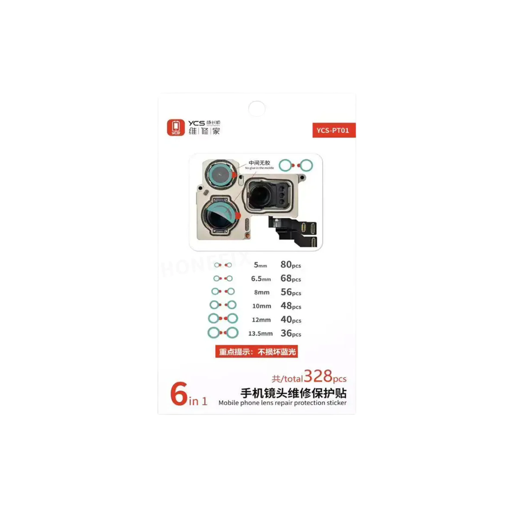 STICKER MOBILE LENS REPAIR DIFFERENT SIZES YCS-PT01 (328) PCS