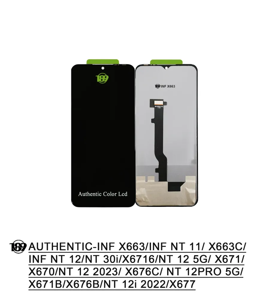 LCD 189 (X663) INFINIX NOTE11/ NOTE 12/ NOTE 12(G96)/NOTE 12I 2022/NOTE 12 PRO/NOTE 12 TURBO/NOTE 12 2023/NOTE 20/NOTE 30I INCELL